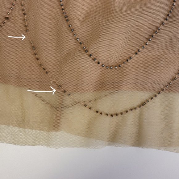 Candela Marseille Beaded Blouson Gown Maxi Dress Formal Evening Gold Cream - Picture 9 of 10